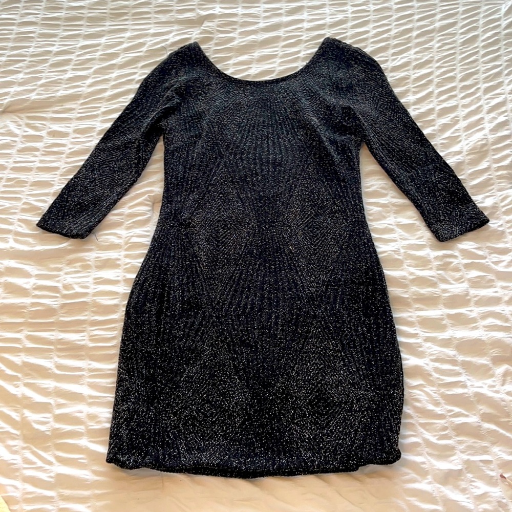 sparkly black bodycon dress